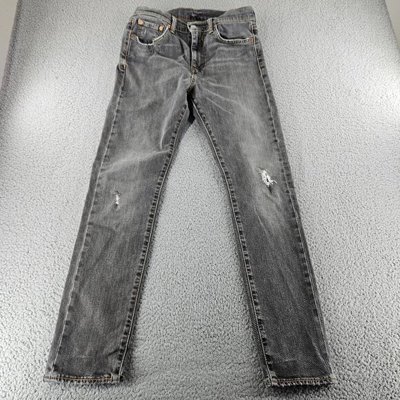 Levis Jeans Mens 30x32 (30x30) Gray 510 Distressed Skinny Fit Stretch Denim - Picture 1 of 16